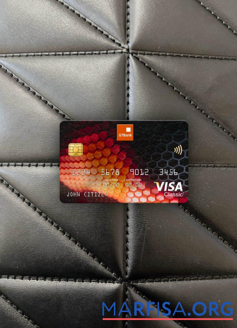 Blank Nigeria GTBank visa classic card photolook front sample